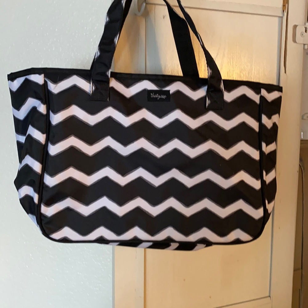 Thirty-one zip tote w/ outer clear zip pocket